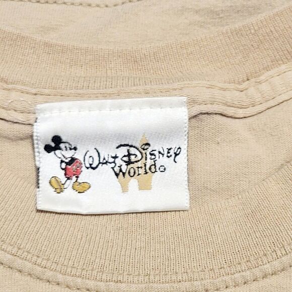 Walt Disney 1928 World Mickey Mouse T Shirt Embroidered Tan Beige Small - Picture 4 of 5